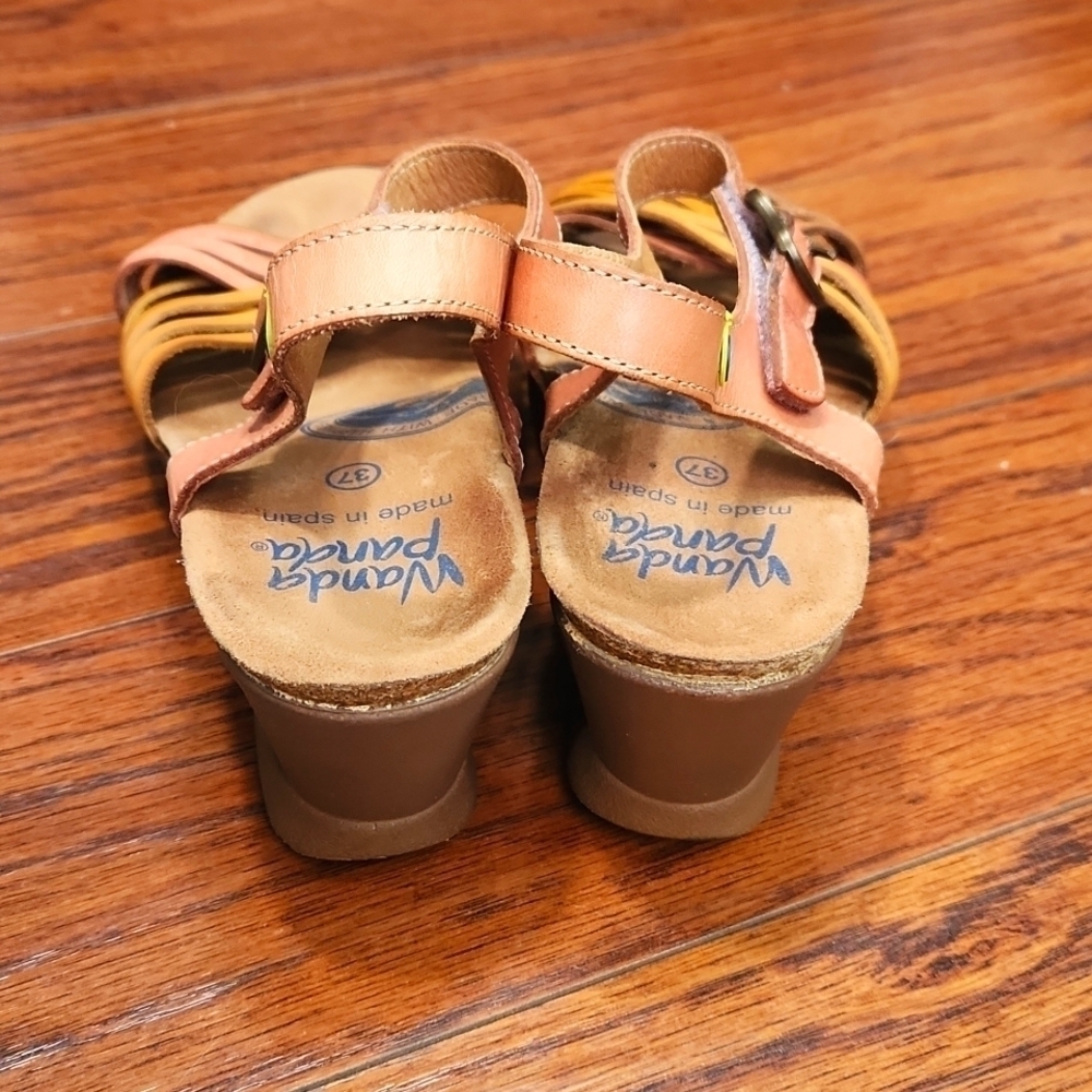 Wanda Panda Strappy Neutral Wedges - Picture 2 of 7